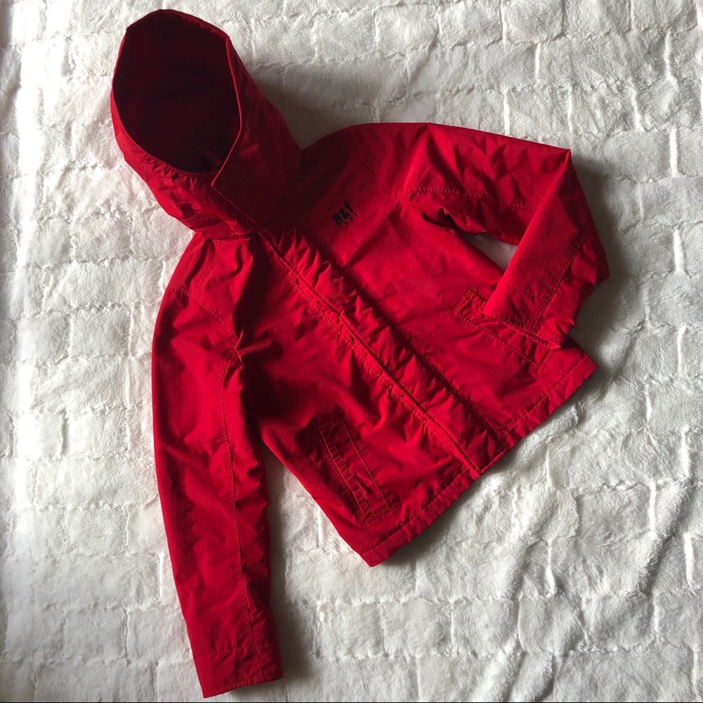 A & F boys red coat size L